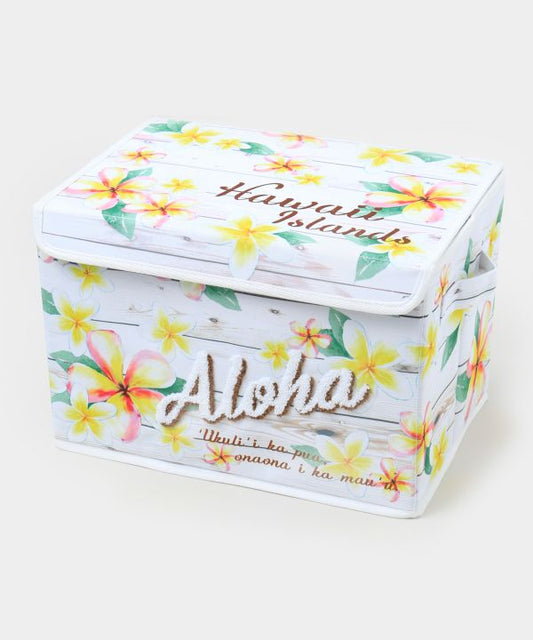 ハワイアン収納ボックス プルメリア柄