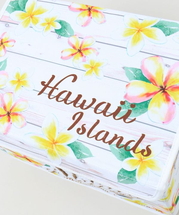 ハワイアン収納ボックス プルメリア柄