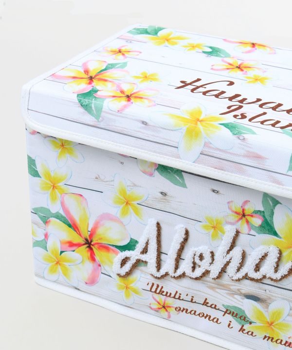 ハワイアン収納ボックス プルメリア柄