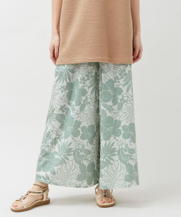 ハワイアンレディース ストレッチパンツ KUAKINI ハイビスカス
