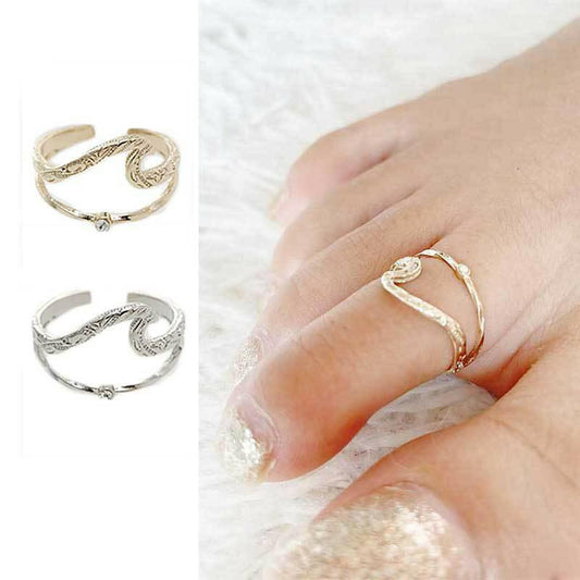 WAVE STONE TOE RING.