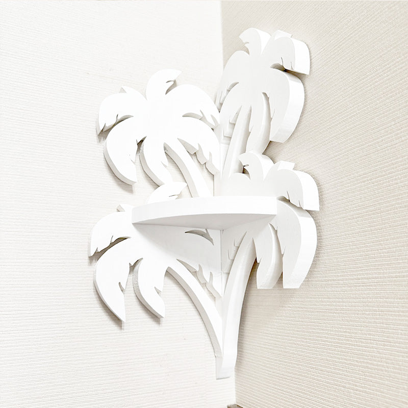 PALM TREE CORNER SHELF WHITE