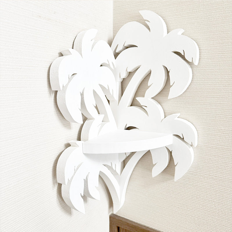 PALM TREE CORNER SHELF WHITE