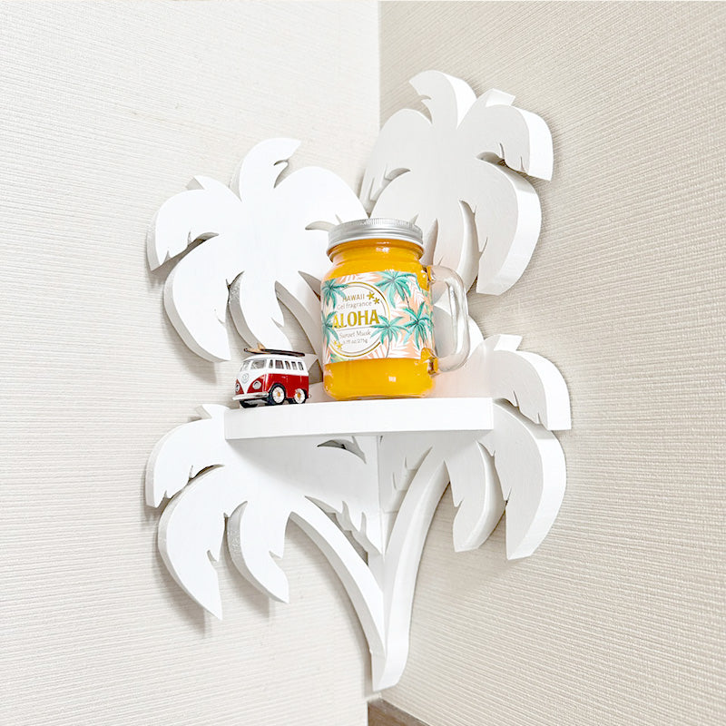 PALM TREE CORNER SHELF WHITE