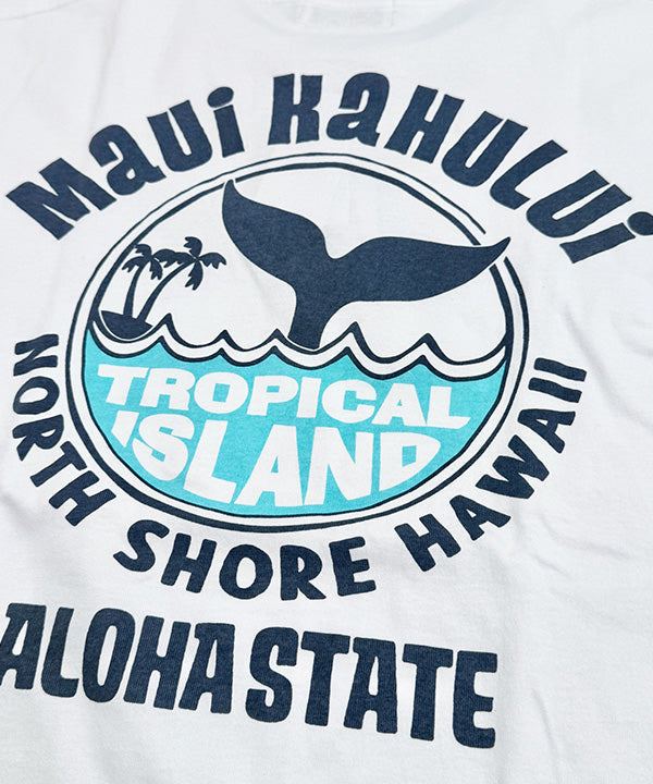 ハワイ マウイ カフルイ ロゴ 半袖Tシャツ ブラウン ハワイアンTシャツ メンズ レディース