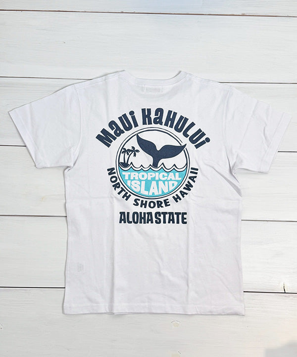 ハワイ マウイ カフルイ ロゴ 半袖Tシャツ ブラウン ハワイアンTシャツ メンズ レディース