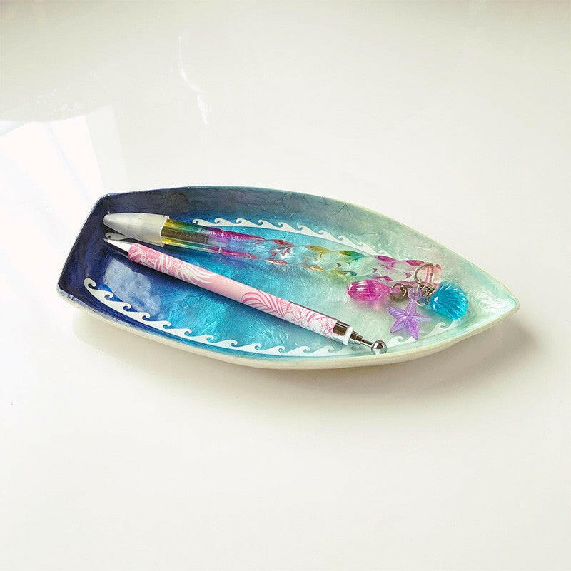 CAPIZ SHELL TRAY SURF BOARD　BLUE