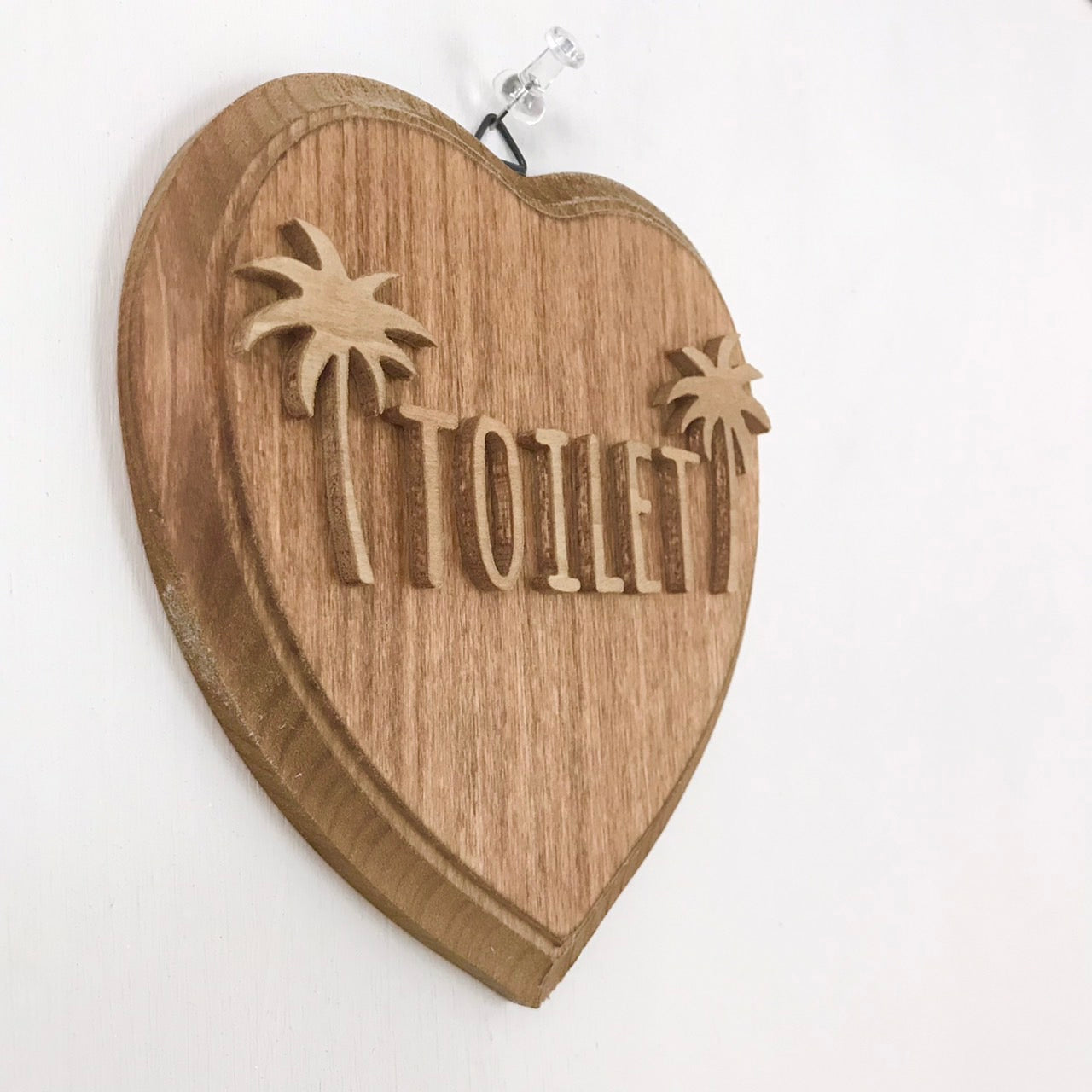 HEART TOILET SIGN PLATE　natural