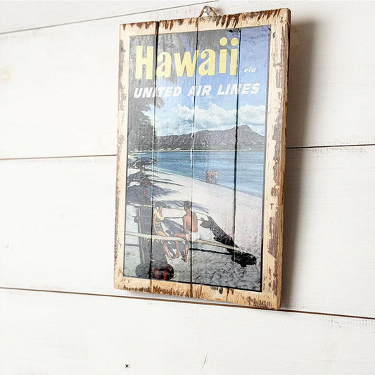 VINTAGE WOOD PLATE　BEACH SIDE