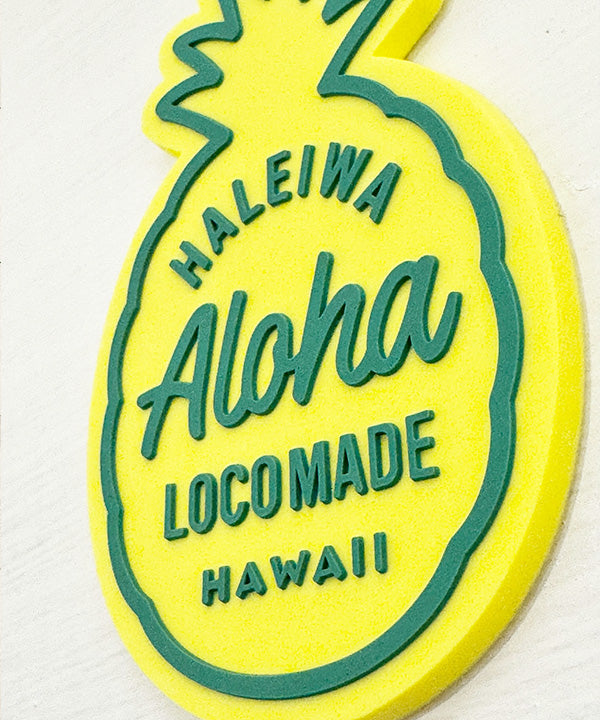 HAWAIIAN RUBBER KEY CHAIN PINE APPLE　YELLOW