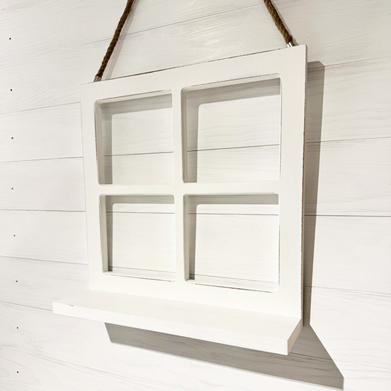 ウッドウィンドウシェルフ 木製ディスプレイ窓枠 飾り棚 おしゃれ