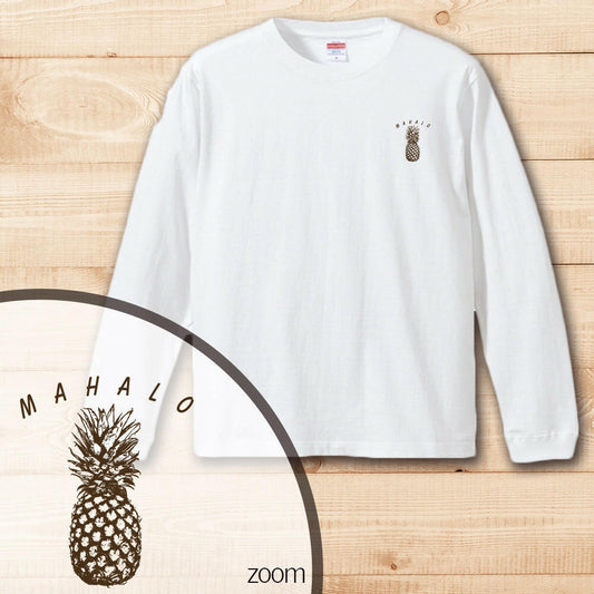 LONG SLEEVE SHIRT　PINEAPPLE　WHITE.