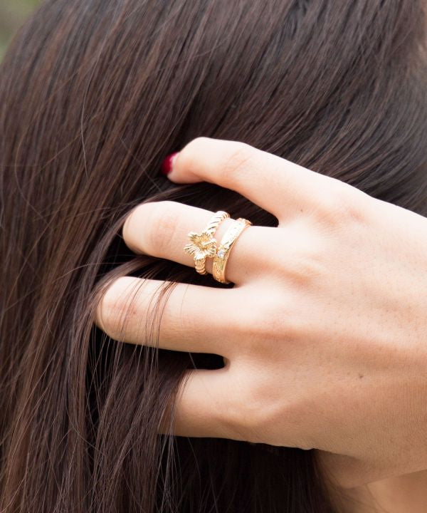 ハワイアンジュエリー調リング ハイビスカス