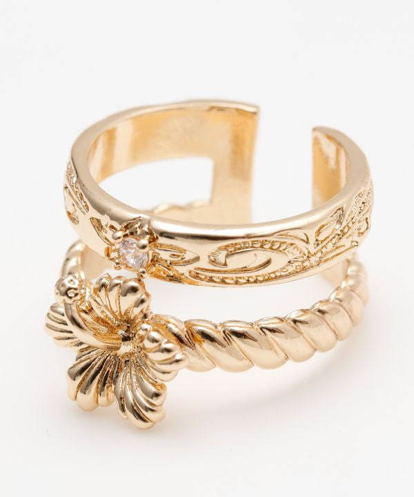 ハワイアンジュエリー調リング ハイビスカス