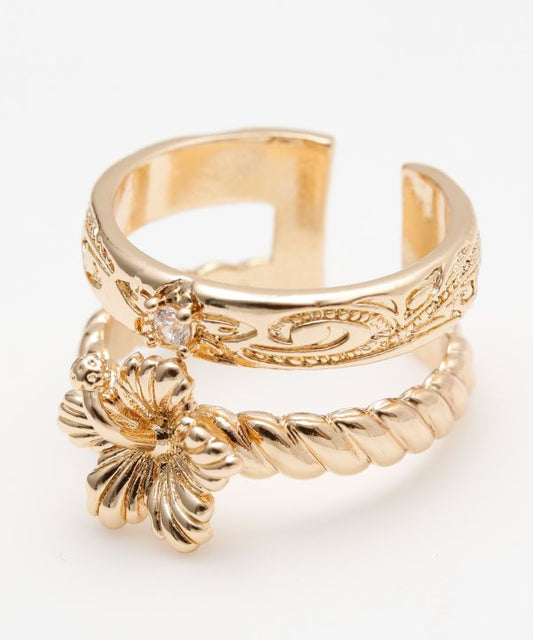 ハワイアンジュエリー調リング ハイビスカス