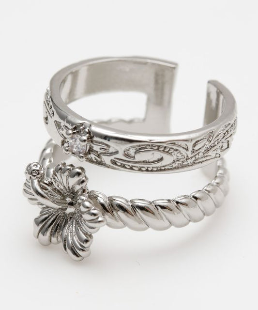 HAWAIIAN RING HAIBISCUS 2WAY　SILVER