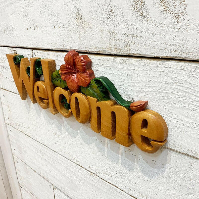 HIBISCUS WELCOME PLATE.