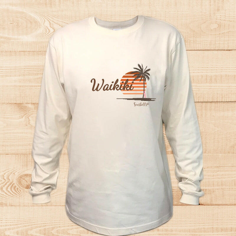 LONG SLEEVE SHIRT　SUNSET-PALM　NATURAL.