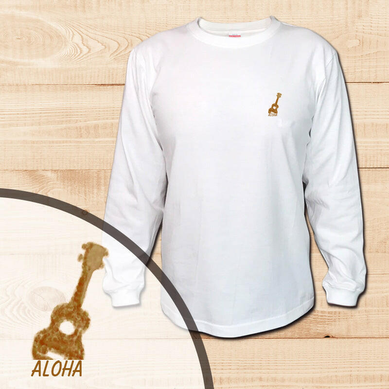 LONG SLEEVE SHIRT　UKULELE　WHITE.