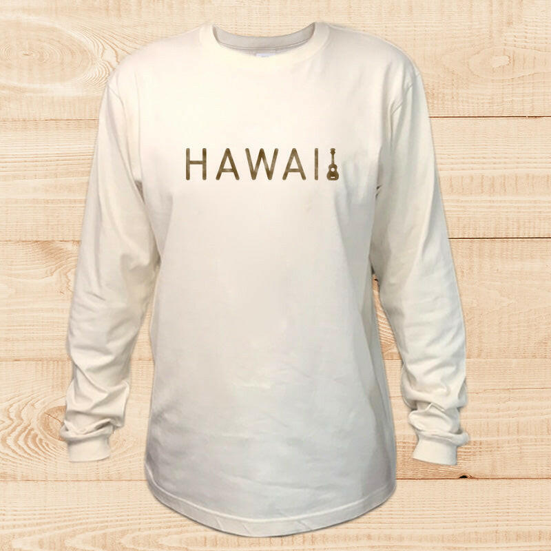 LONG SLEEVE SHIRT　UKULELE-HAWAII　NATURAL.