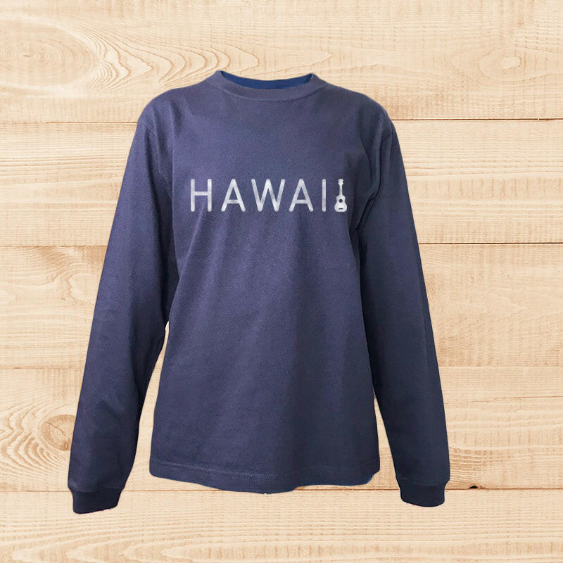 LONG SLEEVE SHIRT　UKULELE-HAWAII　NAVY.