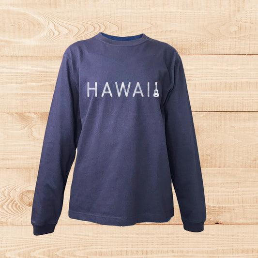 LONG SLEEVE SHIRT　UKULELE-HAWAII　NAVY