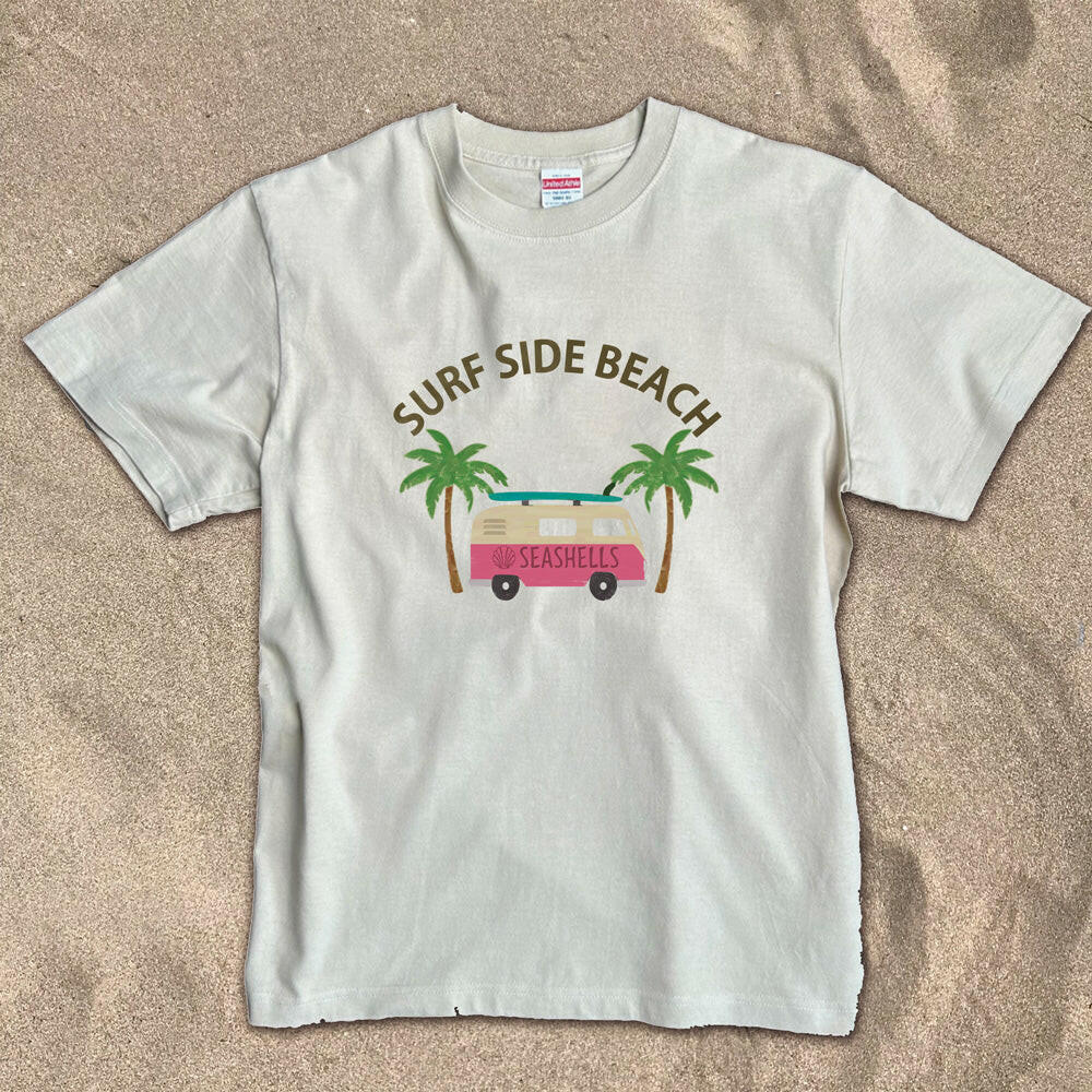 ハワイアンデザインTシャツ WAGEN BUS PALM　ユニセックスサイズ BE