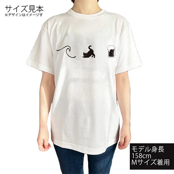 ハワイアンデザインTシャツ WAVE CAT BEER　ユニセックスサイズ.