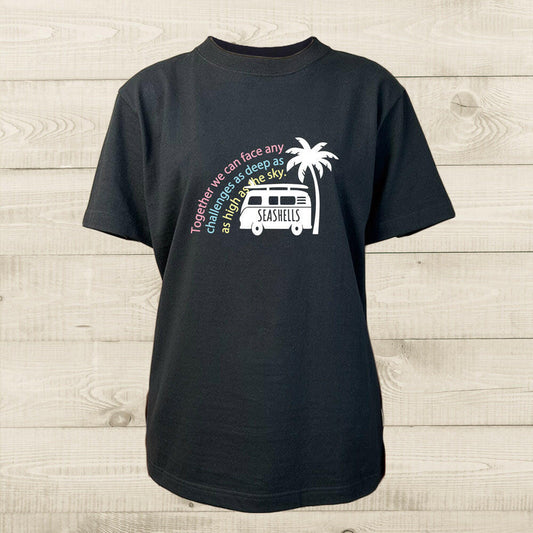 ハワイアンデザインTシャツ WAGEN BUS SB LTBR　ユニセックスサイズ BLACK