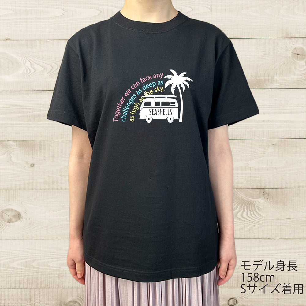ハワイアンデザインTシャツ WAGEN BUS SB LTBR　ユニセックスサイズ BLACK
