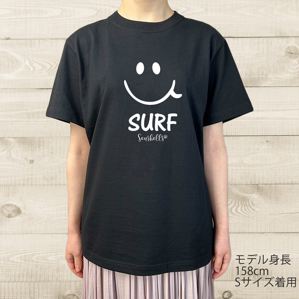 ハワイアンデザインTシャツ smileSURF ユニセックスサイズ BLACK