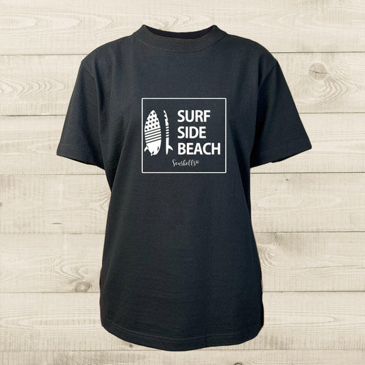 ハワイアンデザインTシャツ SURFBOARD SSB2　ユニセックスサイズ BLACK.