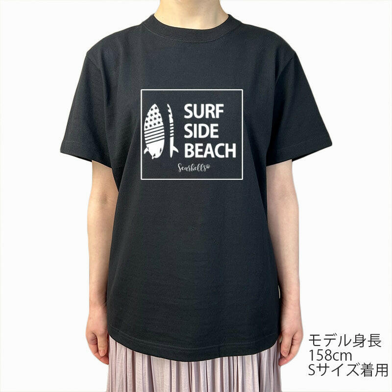 ハワイアンデザインTシャツ SURFBOARD SSB2　ユニセックスサイズ BLACK.