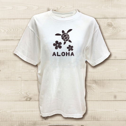 ハワイアンデザインTシャツ HONU　PLMERIA　ユニセックスサイズ