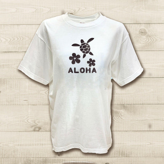 ハワイアンデザインTシャツ HONU　PLMERIA　ユニセックスサイズ.