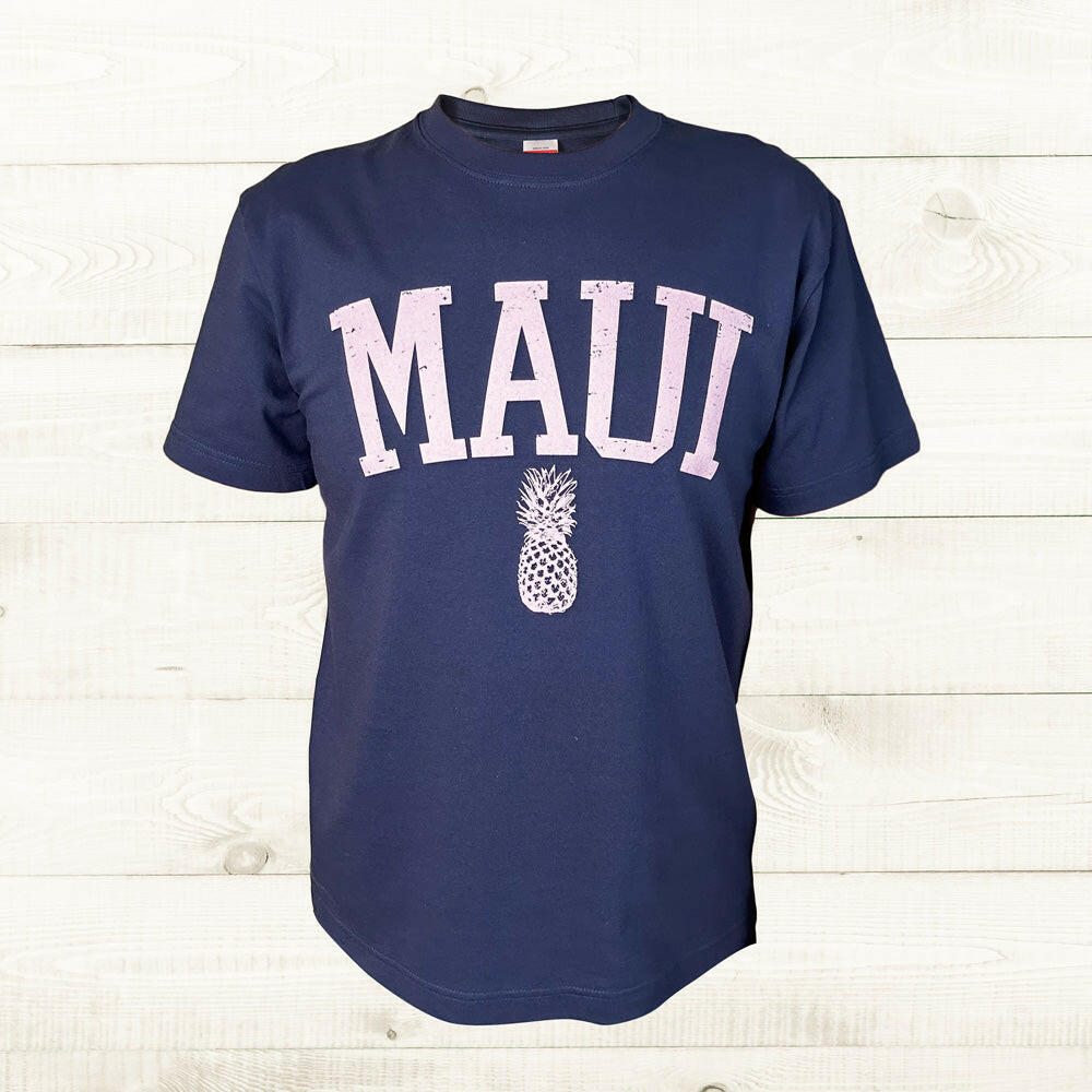 ハワイアンデザインTシャツ MAUI PINE　ユニセックスサイズ NAVY