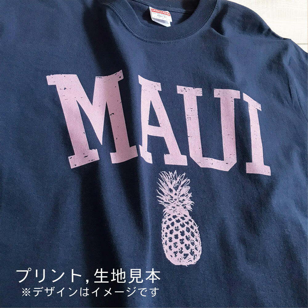 ハワイアンデザインTシャツ SUNSET PALM　ユニセックスサイズ NAVY.