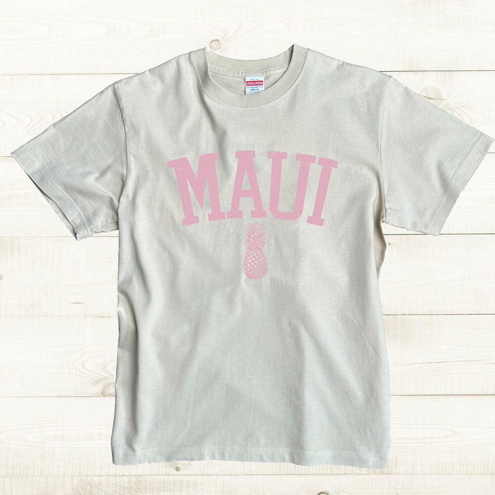 ハワイアンデザインTシャツ MAUI PINE　ユニセックスサイズ SAND.