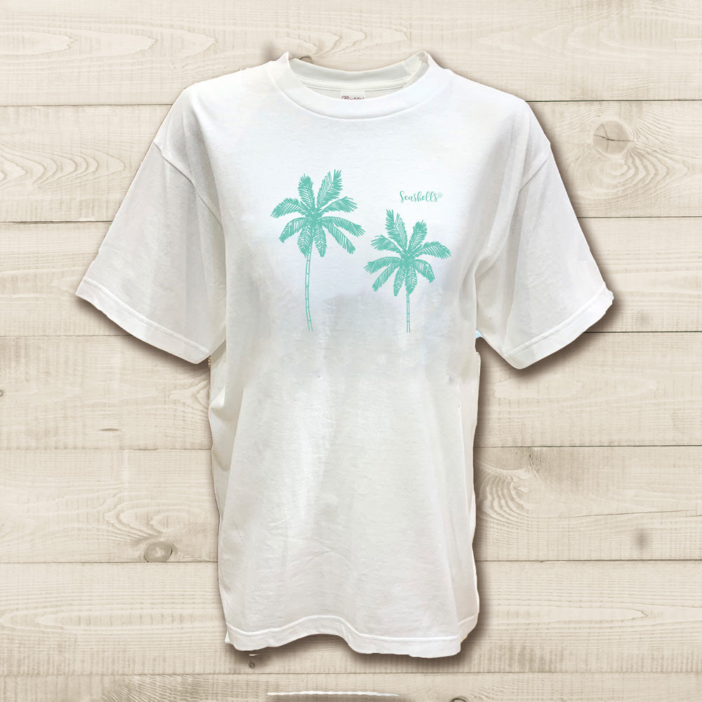 ハワイアンデザインTシャツ PALM DOUBLE GREEN　ユニセックスサイズ