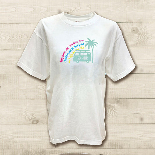 ハワイアンデザインTシャツ WAGEN BUS SB pastel GR　ユニセックスサイズ.