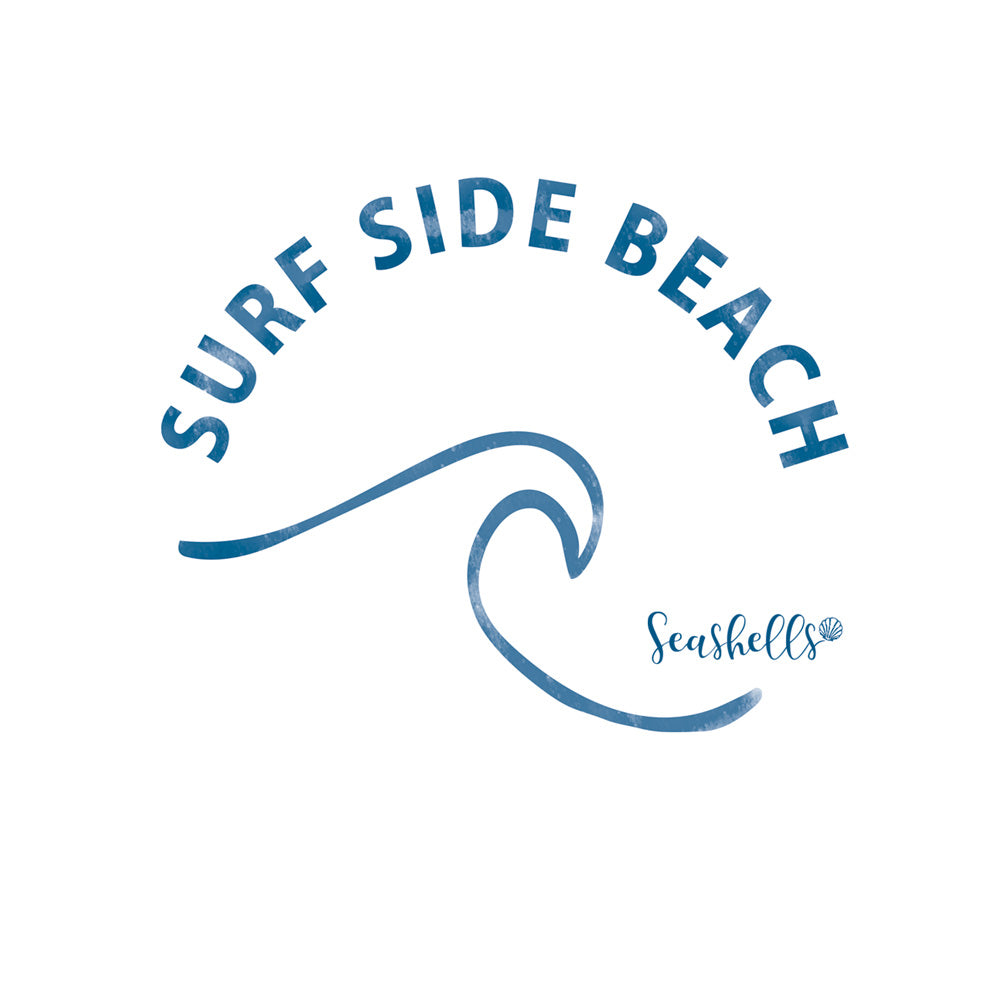 ハワイアンデザインTシャツ WAVE SURF SIDE BEACH NAVY